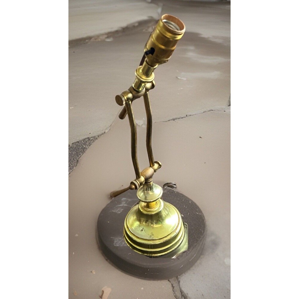 Vintage Stiffel Solid Brass Table Lamp With Swing Arm